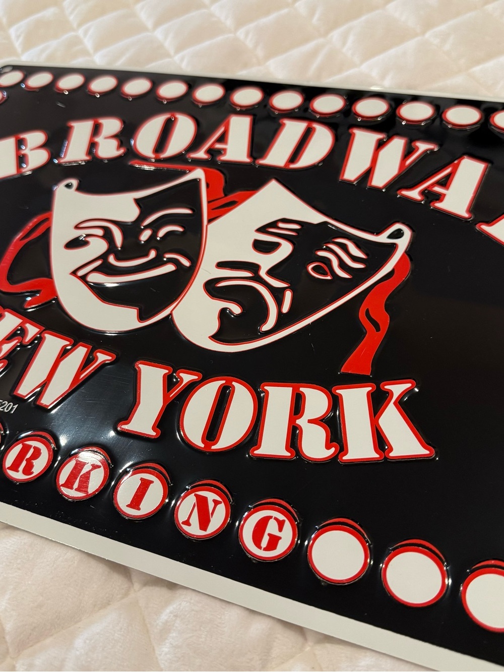 Vintage Y2K Broadway New York Metal Parking Sign Albert Elovitz 18x12